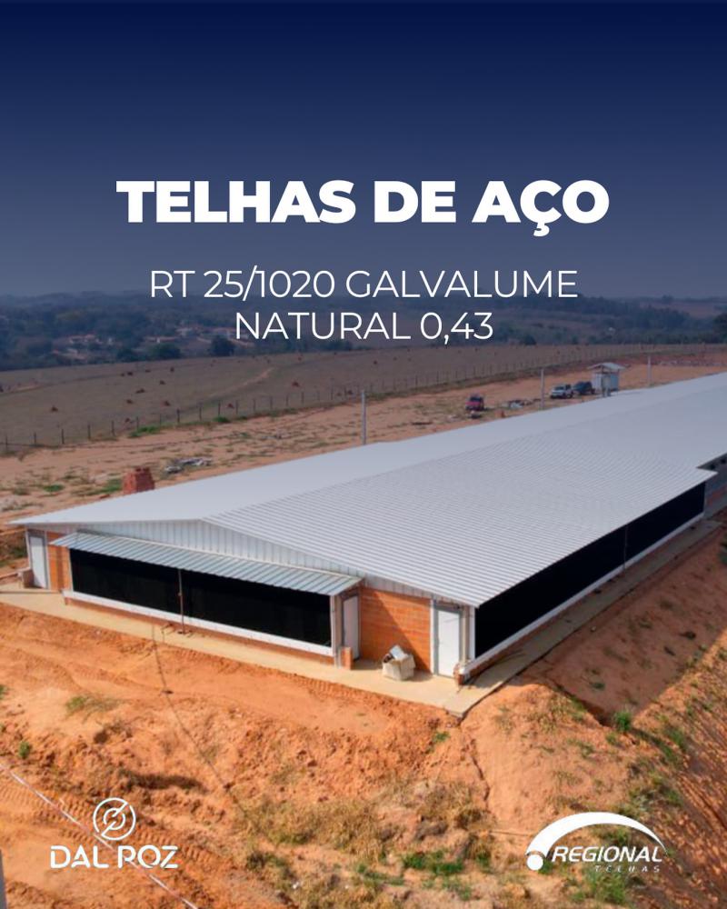 Telha de aço rt 25 1020 galvalume natural 043 Telha de aço rt 25 1020 galvalume natural 043
