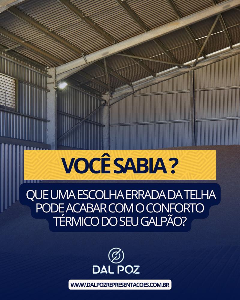 Você sabia que uma escolha errada da telha pode acabar com o conforto térmico do galpão? Você sabia que uma escolha errada da telha pode acabar com o conforto térmico do galpão?